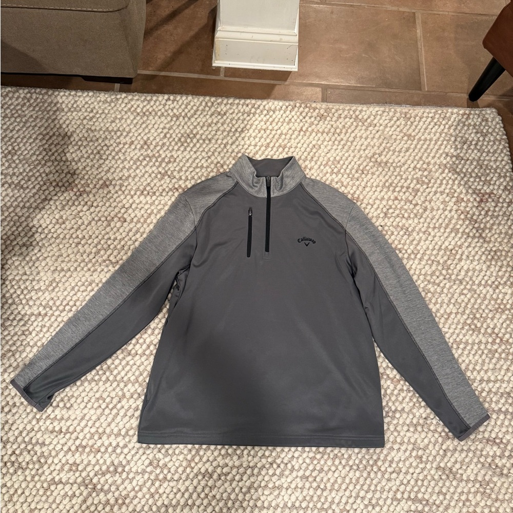Callaway Charcoal and Light Gray Quarter-Zip Pullover